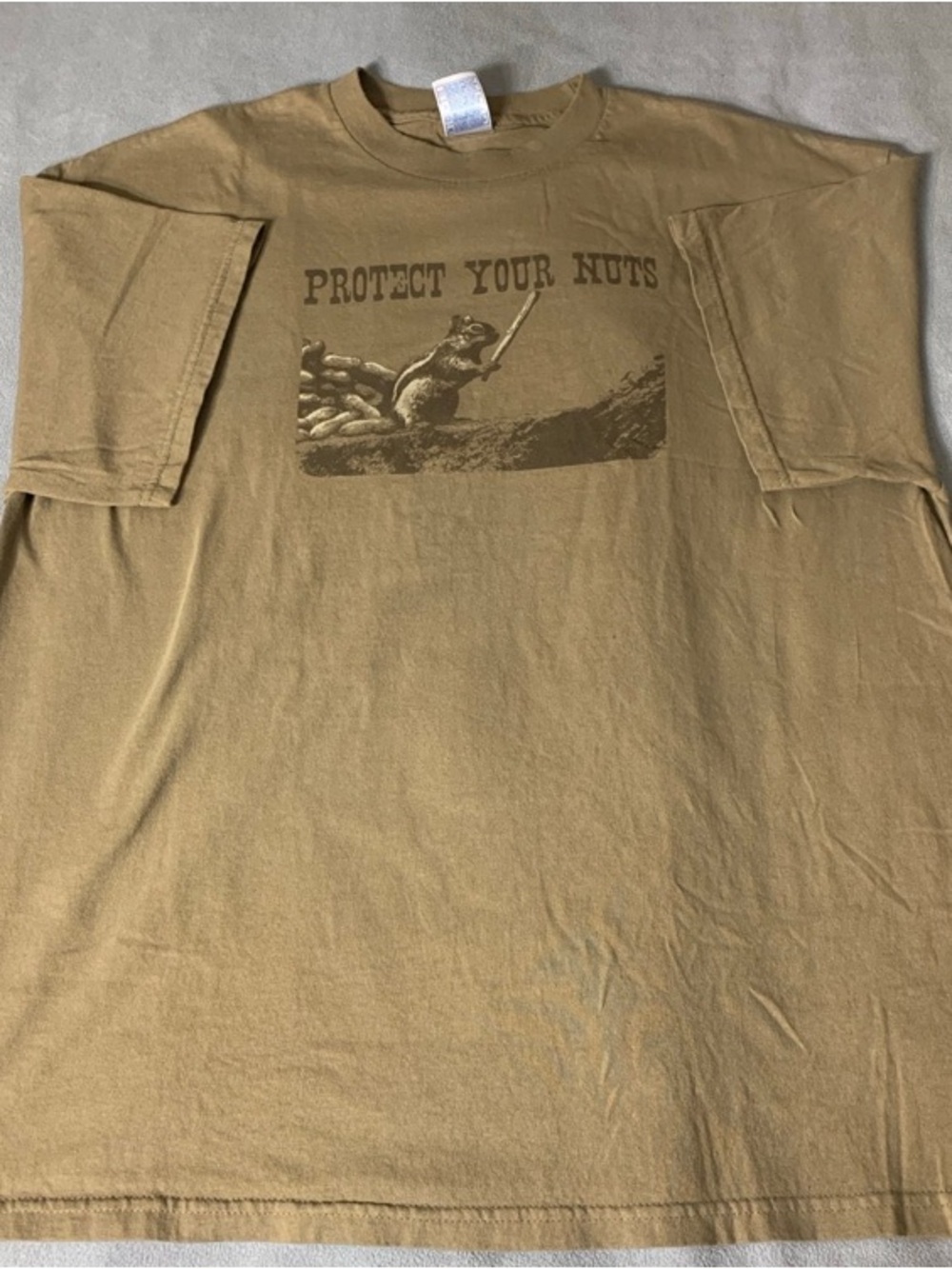 Protect Your Nuts Short Sleeve Graphic Tee - Brown